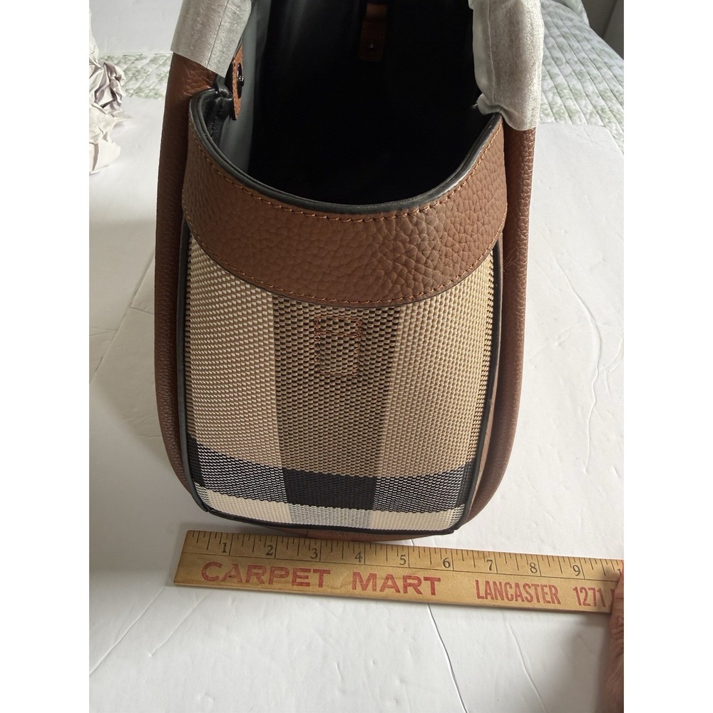 New Saint Armont Beige Brown Plaid Handbag/shoulderbag - Picture 7 of 11